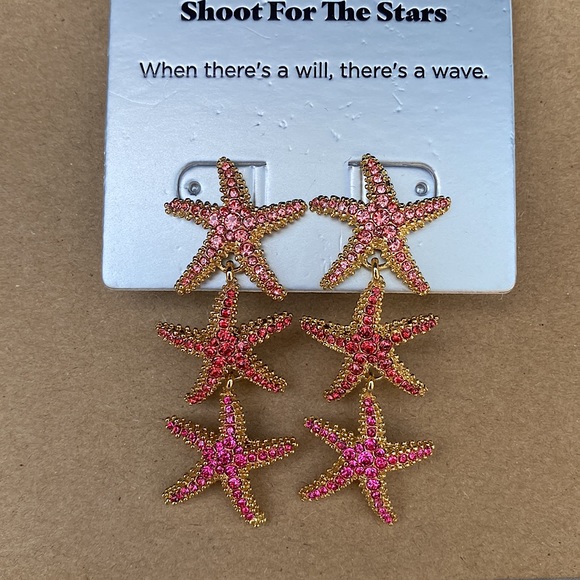 Sugarfix By Baublebar “Shoot For The Stars” Starfish Drop Earrings - Pink - Picture 4 of 6